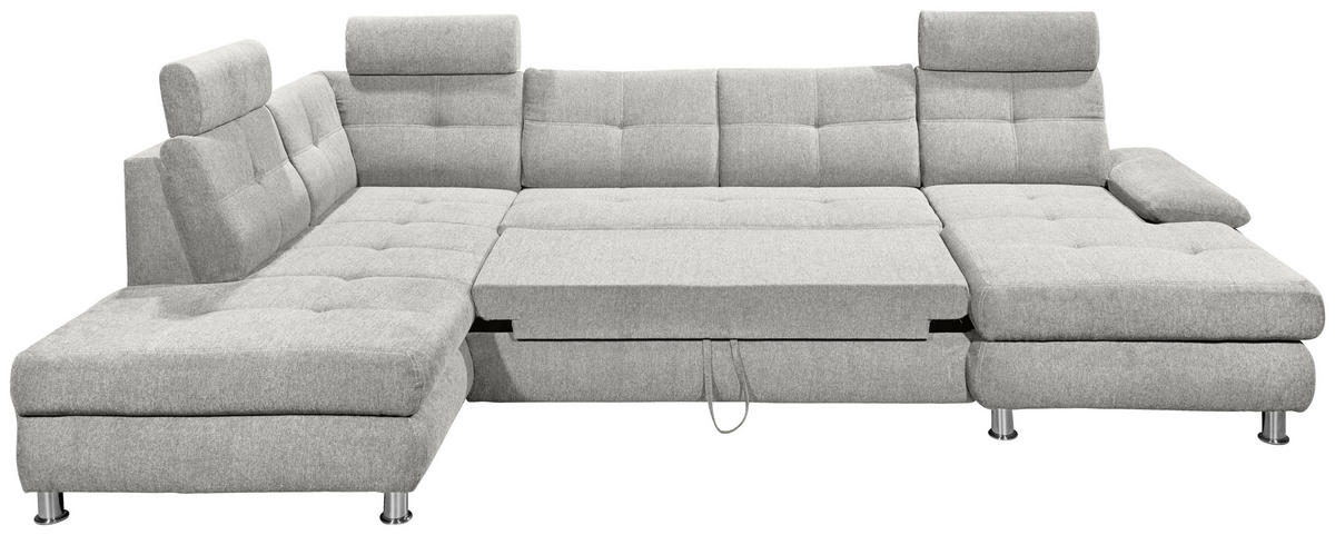 WOHNLANDSCHAFT in Webstoff Silberfarben  - Silberfarben, Modern, Kunststoff/Textil (233/349/177cm) - MID.YOU