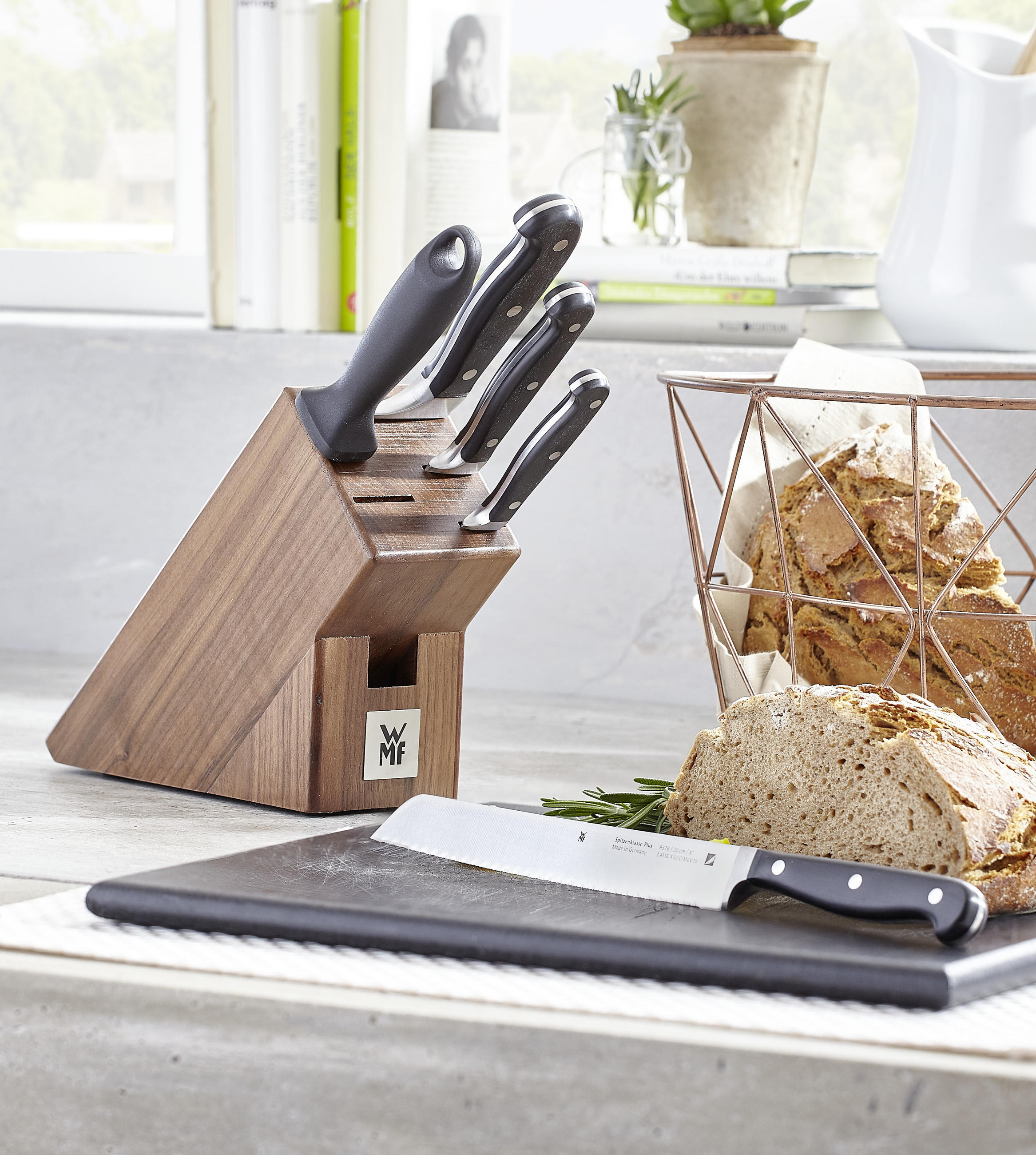 MESSERBLOCK Spitzenklasse Plus 6-teilig - Edelstahlfarben/Braun, Basics, Holz/Metall (36/19,5/14,5cm) - WMF