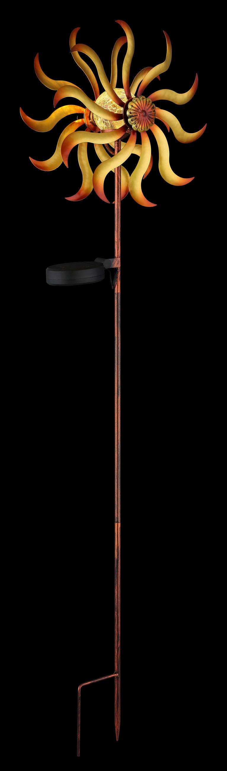 SOLARLEUCHTE  - Klar/Goldfarben, Design, Glas/Metall (22/12/92cm) - Globo