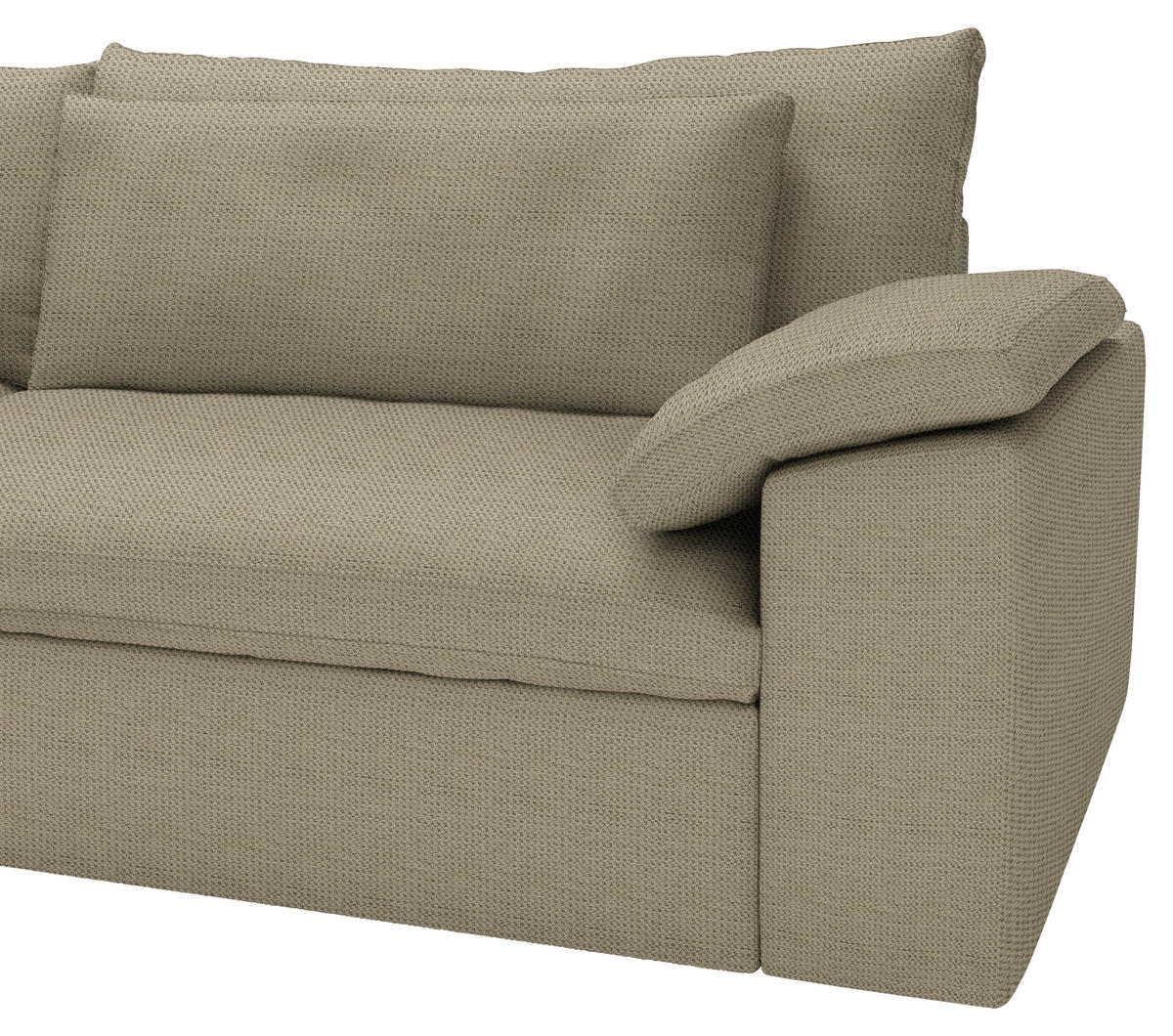 ECKSOFA  Chenille Taupe  - Taupe/Schwarz, Modern, Kunststoff/Textil (198/306cm) - Carryhome