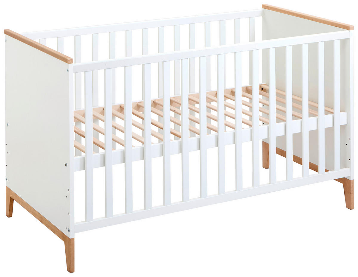 GITTERBETT 145/75/84 cm  - Naturfarben/Weiß, KONVENTIONELL, Holz (145/75/84cm) - Jimmylee