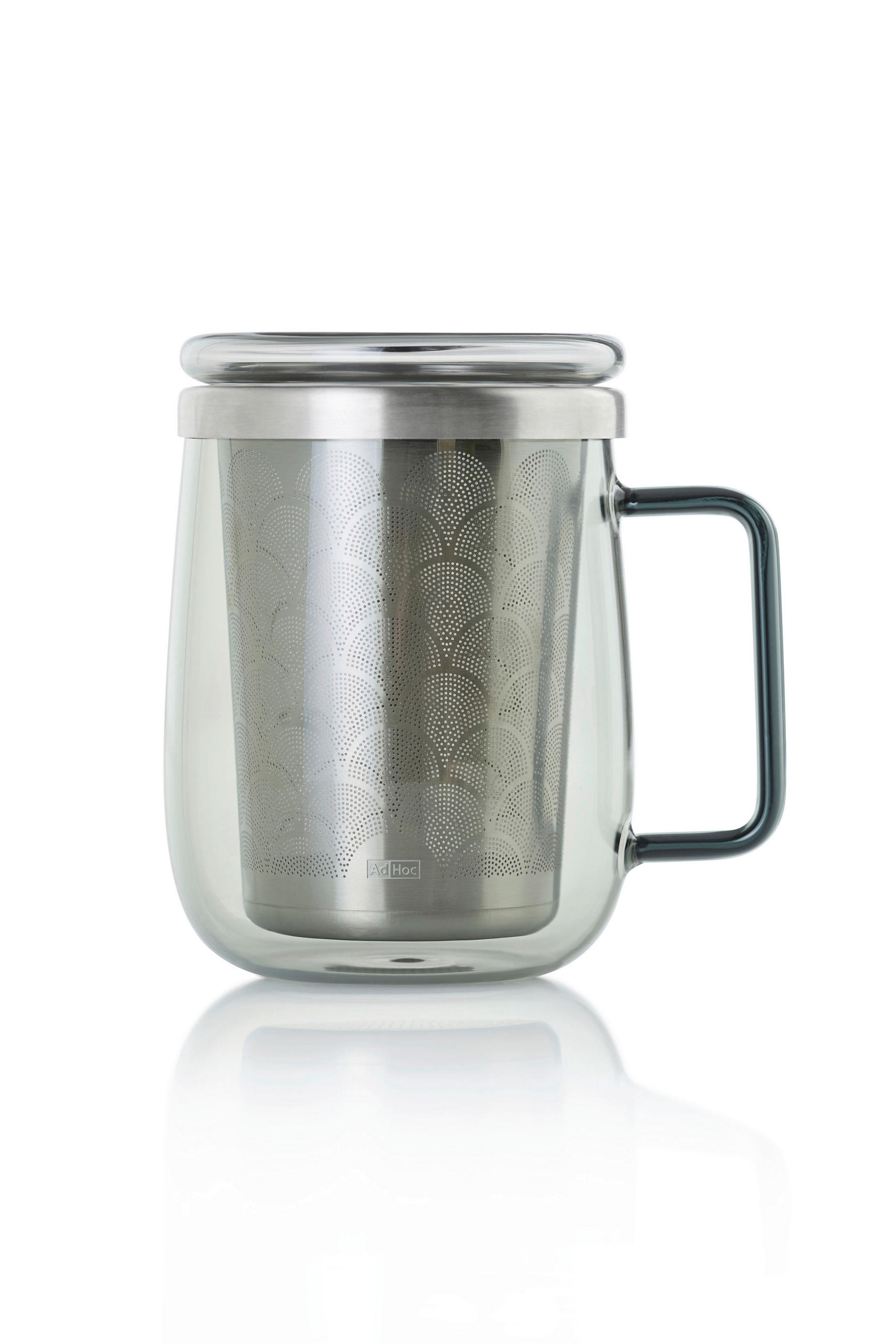 TEEGLAS   - Edelstahlfarben/Grau, Basics, Glas/Metall (9,0/12,5cm) - AdHoc