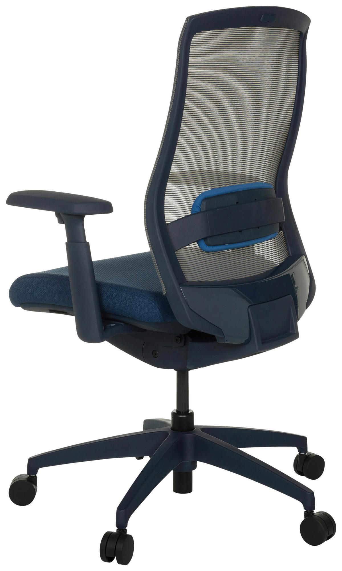 OTOČNÁ ŽIDLE, síťovina, modrá - modrá/černá, Moderní, textil/plast (65/95 - 103/70cm) - MID.YOU