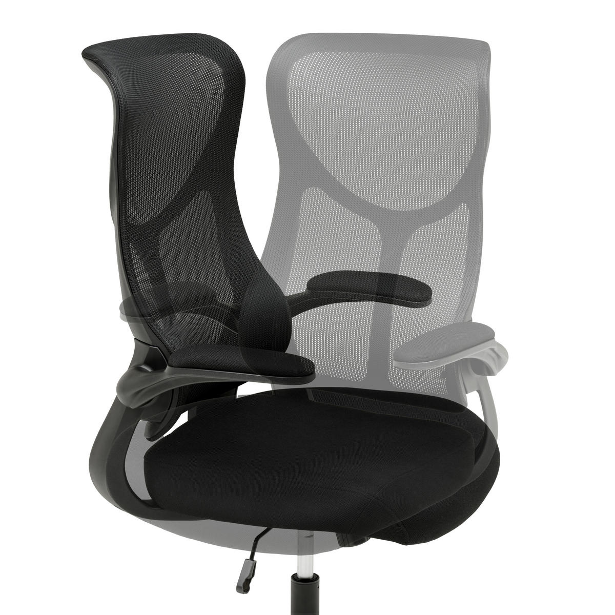 DREHSTUHL  in Netzbespannung Schwarz  - Schwarz, MODERN, Holz/Kunststoff (65/108/116/66cm) - MID.YOU