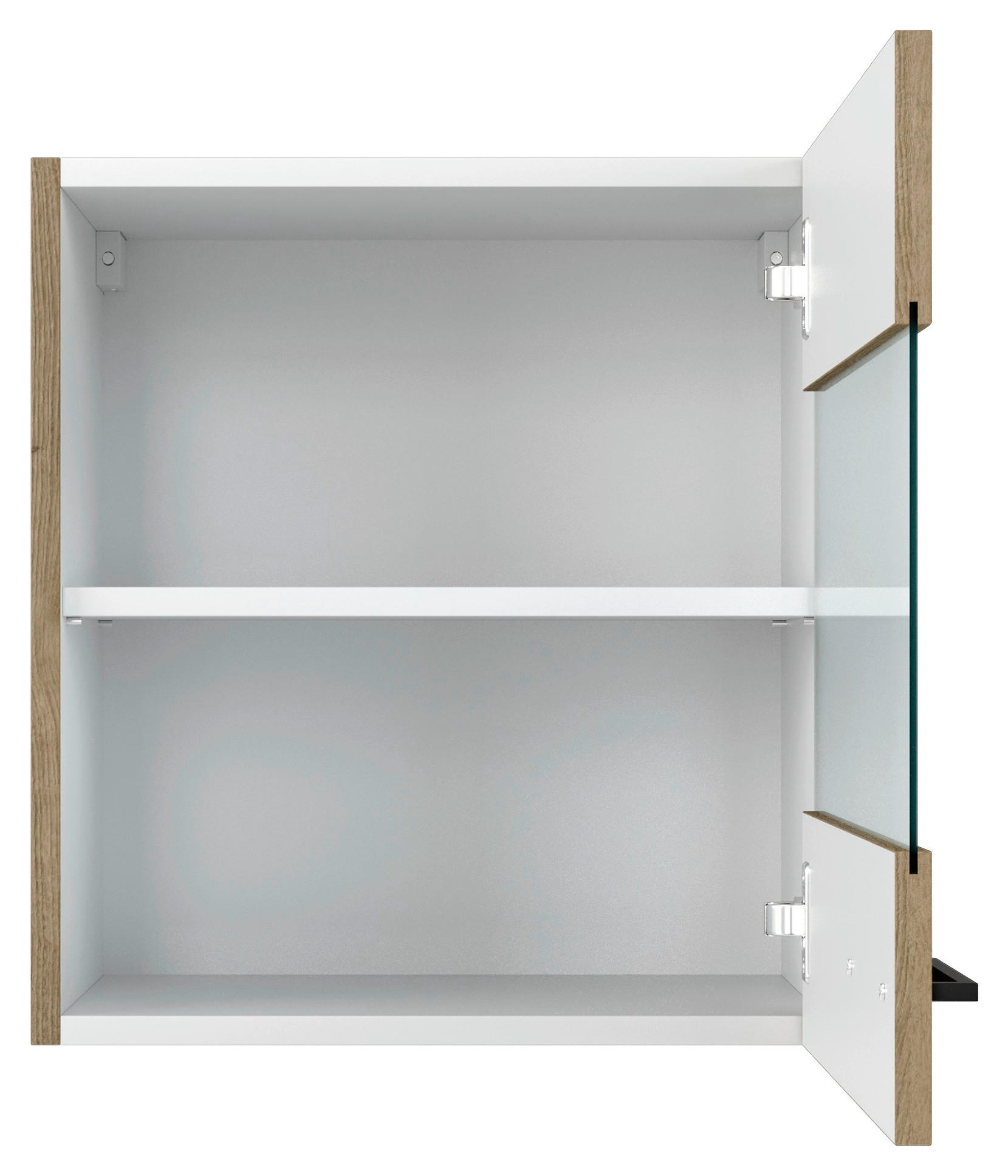 KÜCHENOBERSCHRANK 50/54,8/32 cm  in Eiche Artisan  - Schwarz/Eiche Artisan, KONVENTIONELL, Holzwerkstoff/Metall (50/54,8/32cm) - FlexWell