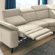 ECKSOFA in Echtleder Creme  - Creme/Schwarz, Design, Leder/Metall (285/239cm) - Cantus