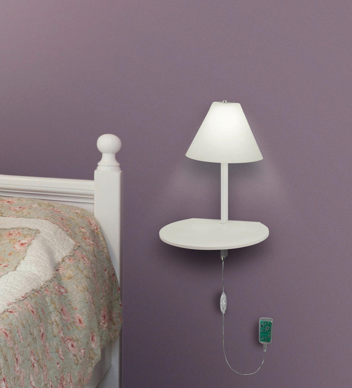 LED-WANDLEUCHTE 30/25/47 cm   - Weiß, Design, Glas/Metall (30/25/47cm) - Fabas Luce