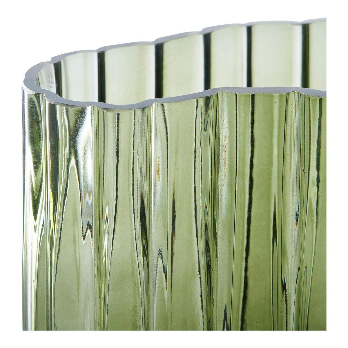 VASE  - Grün, Design, Glas (21.5/26.5/12cm)