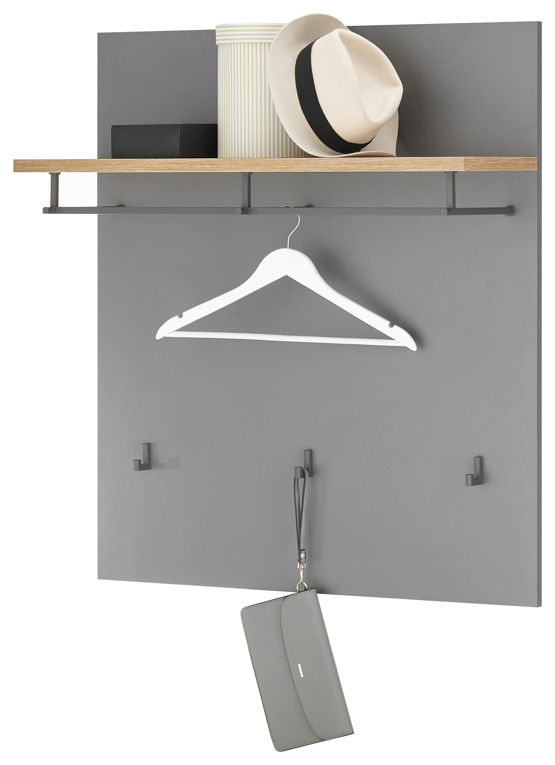 HALLPANEL 85/95/32 cm gr&aring;, ek Artisan 95/85/32 cm