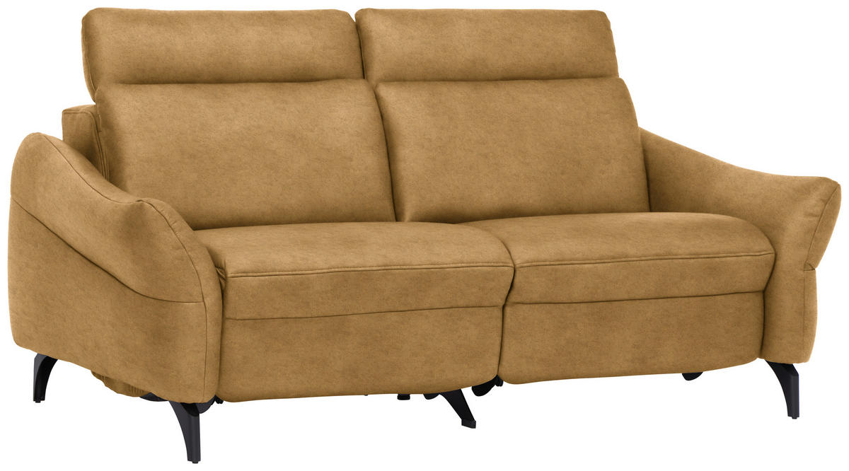 2-SITZER-SOFA in Leder Currygelb  - Currygelb/Anthrazit, Design, Leder/Metall (187/92/97cm) - Himolla Komfortklass