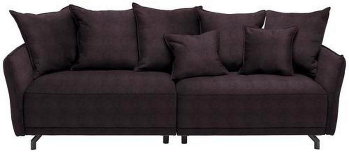 BIGSOFA in Velours Lila  - Lila/Schwarz, Design, Textil/Metall (226/91/103cm) - Carryhome