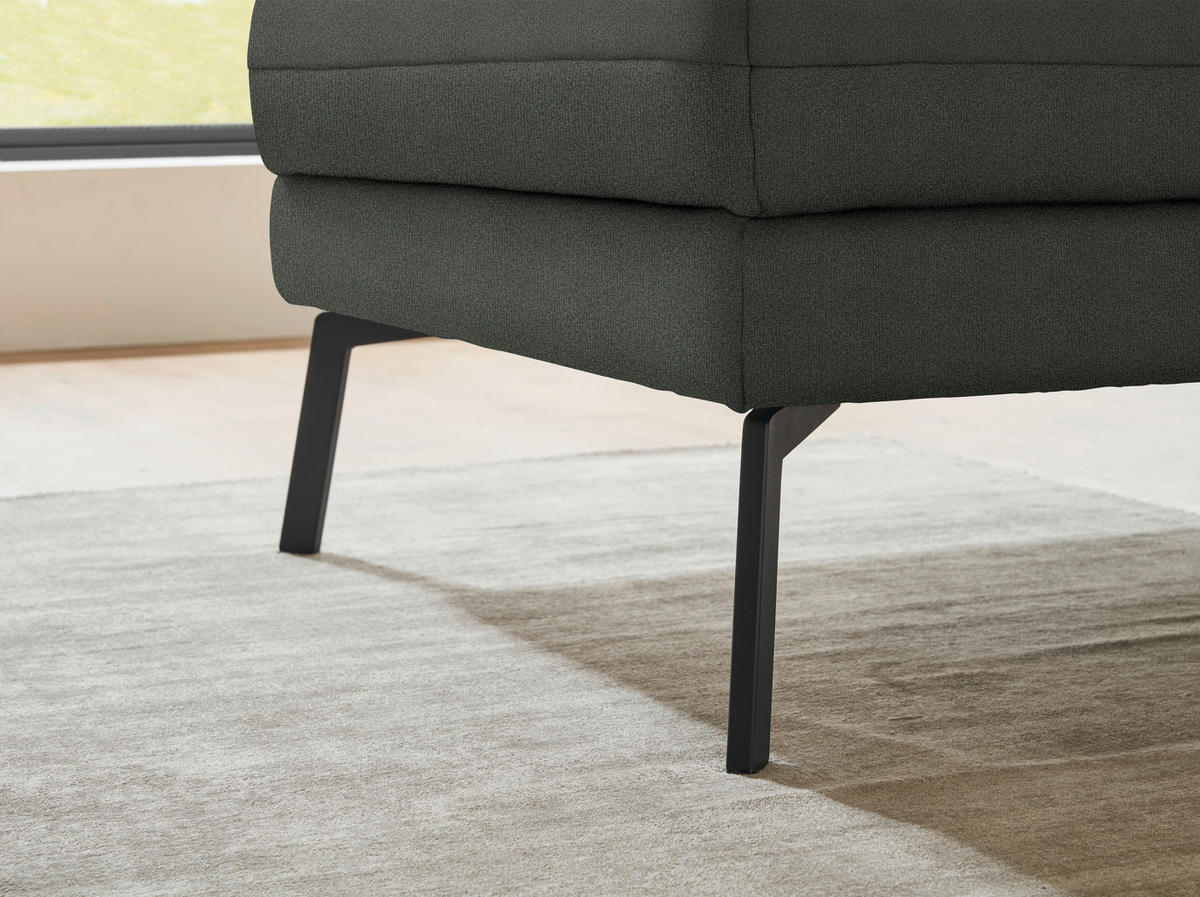 ECKSOFA  in Flachgewebe Grün  175-224/255-365 cm  - Schwarz/Grün, Design, Textil/Metall (175-224/255-365cm) - Dieter Knoll
