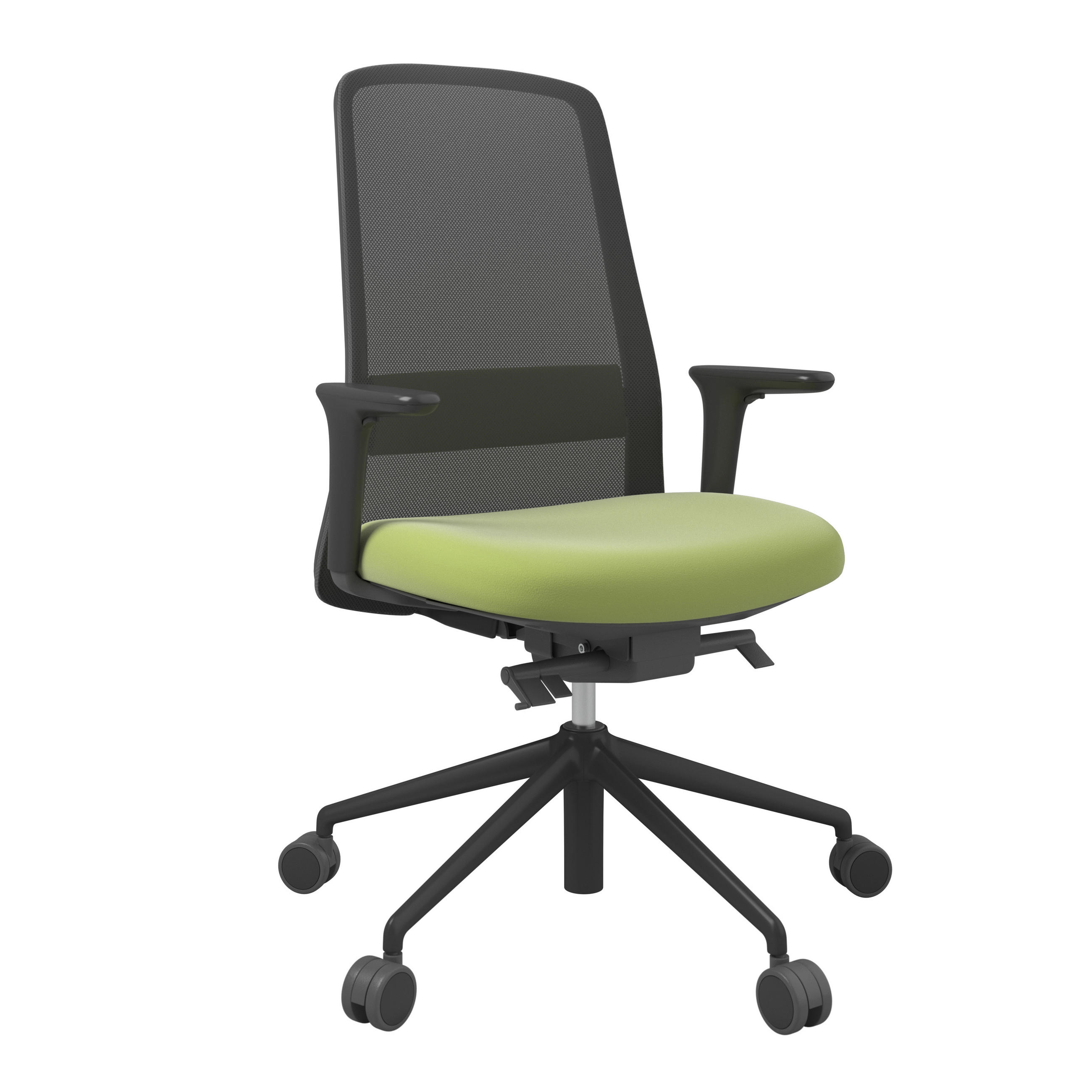 DREHSTUHL Lederlook Grün, Schwarz  - Schwarz/Grün, MODERN, Kunststoff/Textil (70/103-115/70cm)