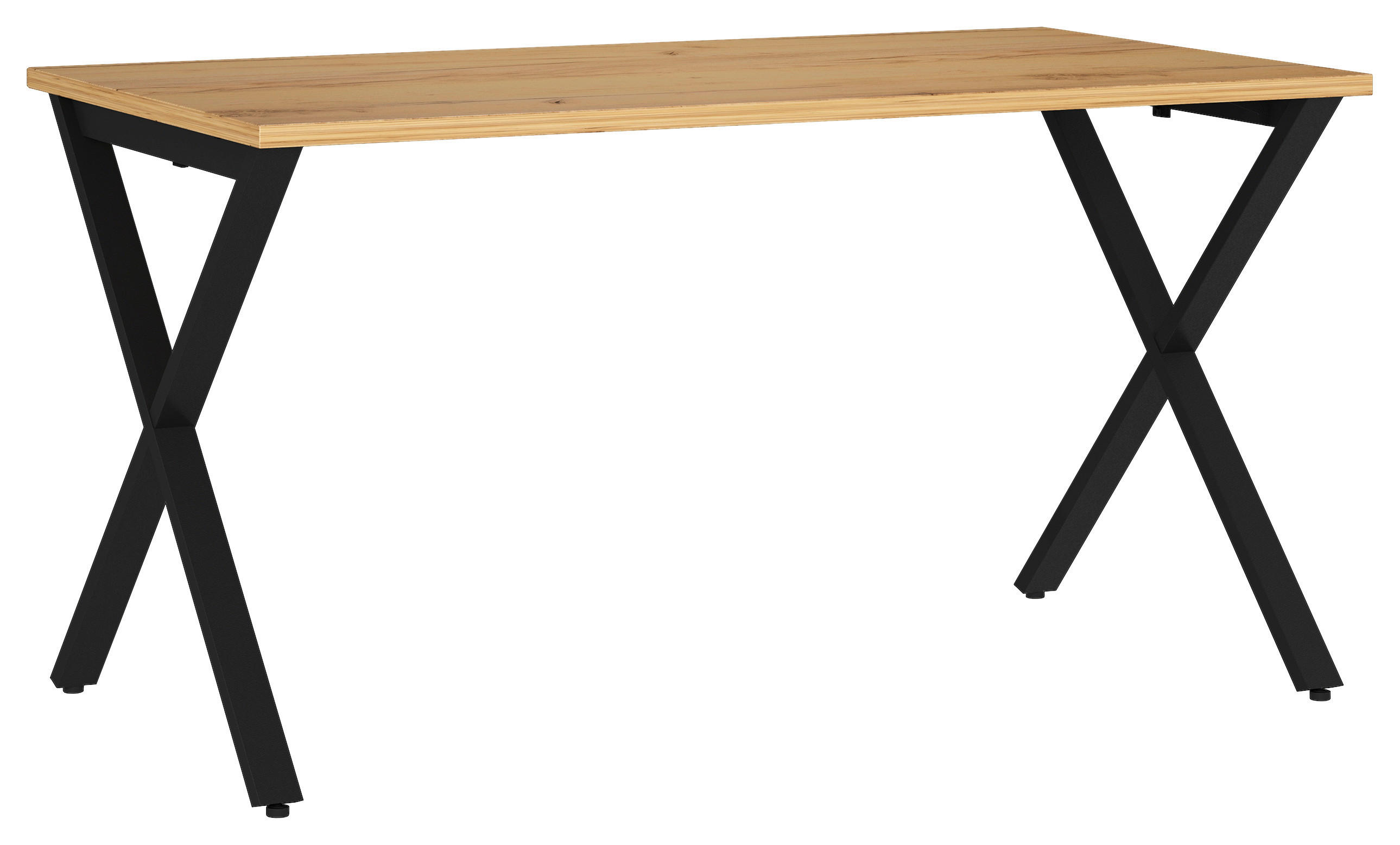 Novel Schreibtisch Gw-Tivolo Eiche, Schwarz, Hellbraun 80x75x140 cm