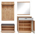 GARDEROBE  in 195/197/38 cm  - Wildeiche/Hellgrau, Design, Glas/Holz (195/197/38cm) - Novel