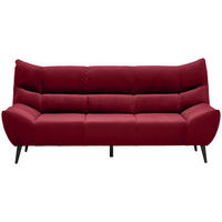 3-SITZER-SOFA Mikrofaser Rot  - Rot/Schwarz, Design, Textil/Metall (22/106/99cm) - Xora