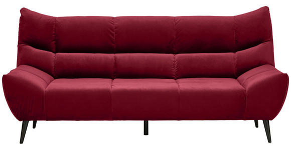 3-SITZER-SOFA Mikrofaser Rot  - Rot/Schwarz, Design, Textil/Metall (224/106/101cm) - Xora