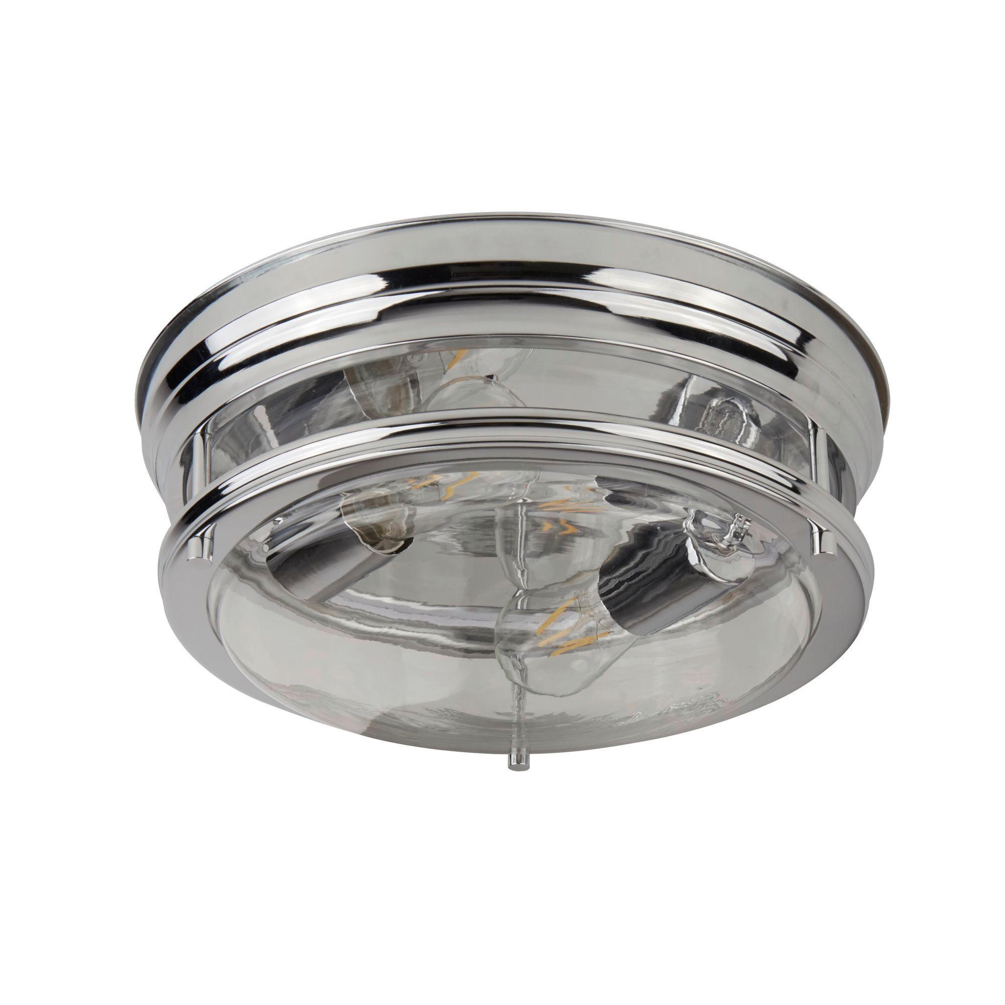 BADEZIMMER-DECKENLEUCHTE Glascow 35/14,5 cm   - Chromfarben, Basics, Glas/Metall (35/14,5cm)