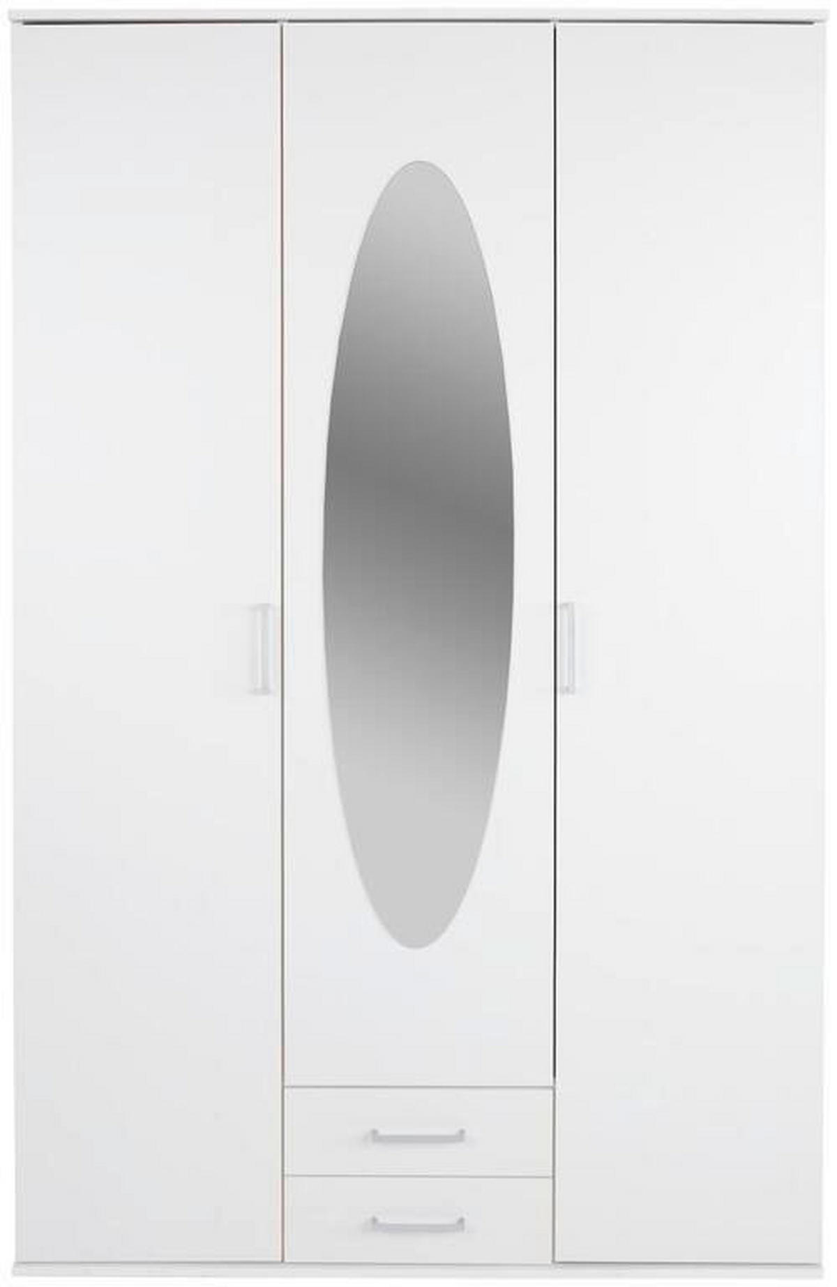 ORMAR S KLASIČNIM VRATIMA bijela   - bijela/boje aluminija, Moderno, drvni materijal/plastika (120/195/55cm)