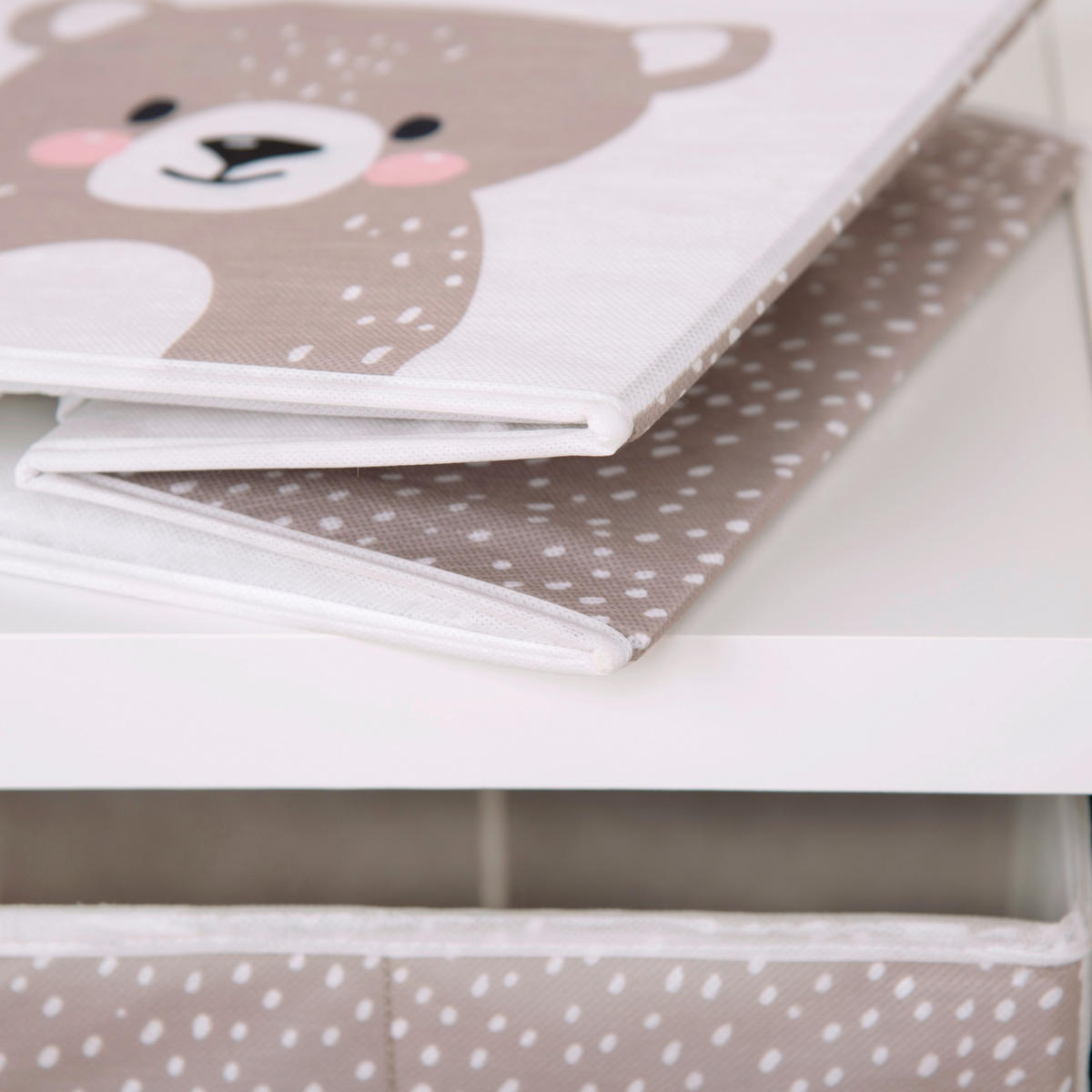AUFBEWAHRUNGSBOX Woodland Crew  - Beigebraun/Weiß, Basics, Textil (30/30/30cm) - Herding