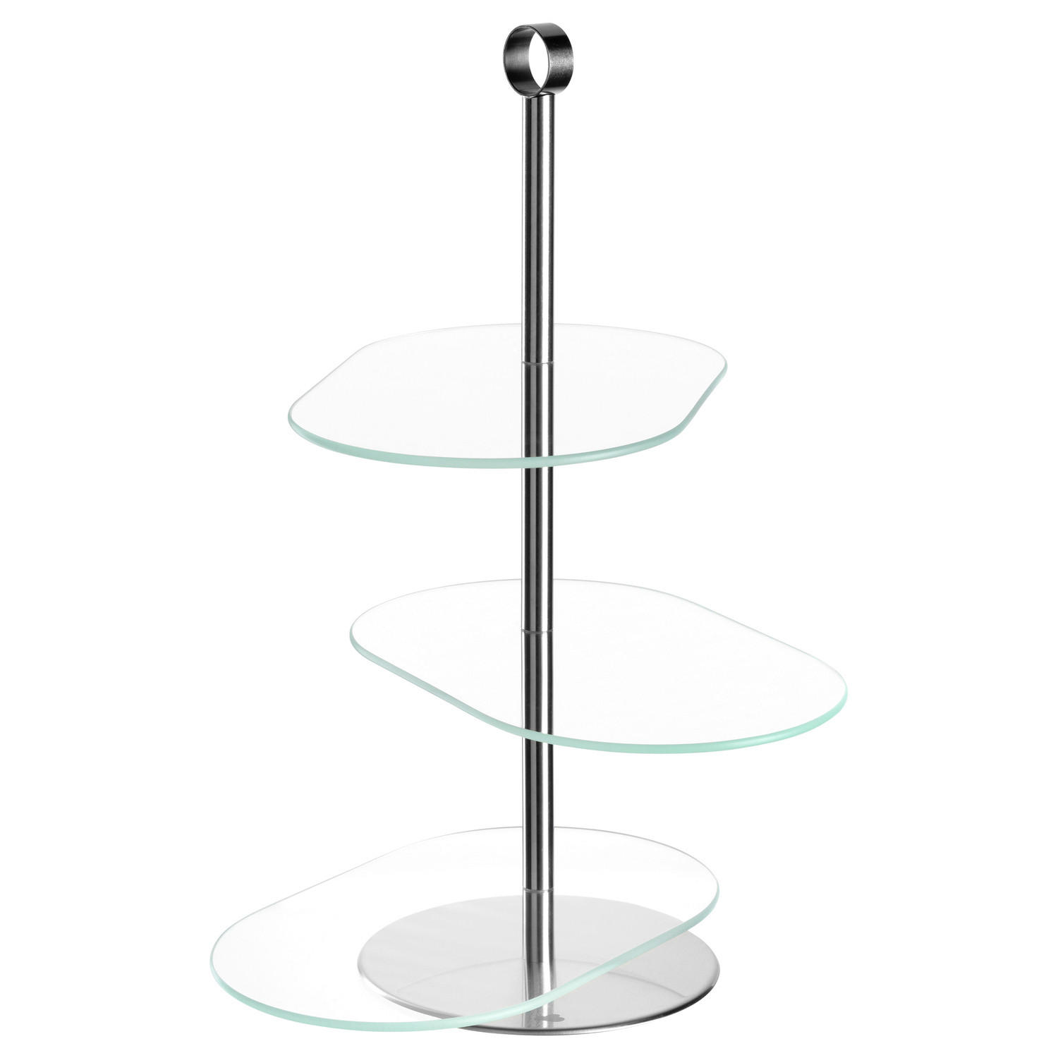 ETAŽER  3-katni  CENA  - prozirno, Design, staklo/metal (24/39/15cm) - Leonardo