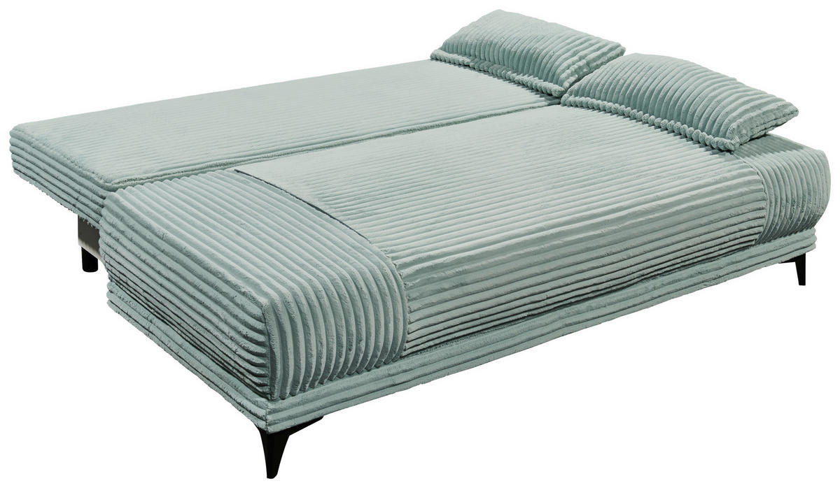 SCHLAFSOFA Cord Pastellgrün  - Pastellgrün/Schwarz, KONVENTIONELL, Kunststoff/Textil (211/96/105cm) - Carryhome