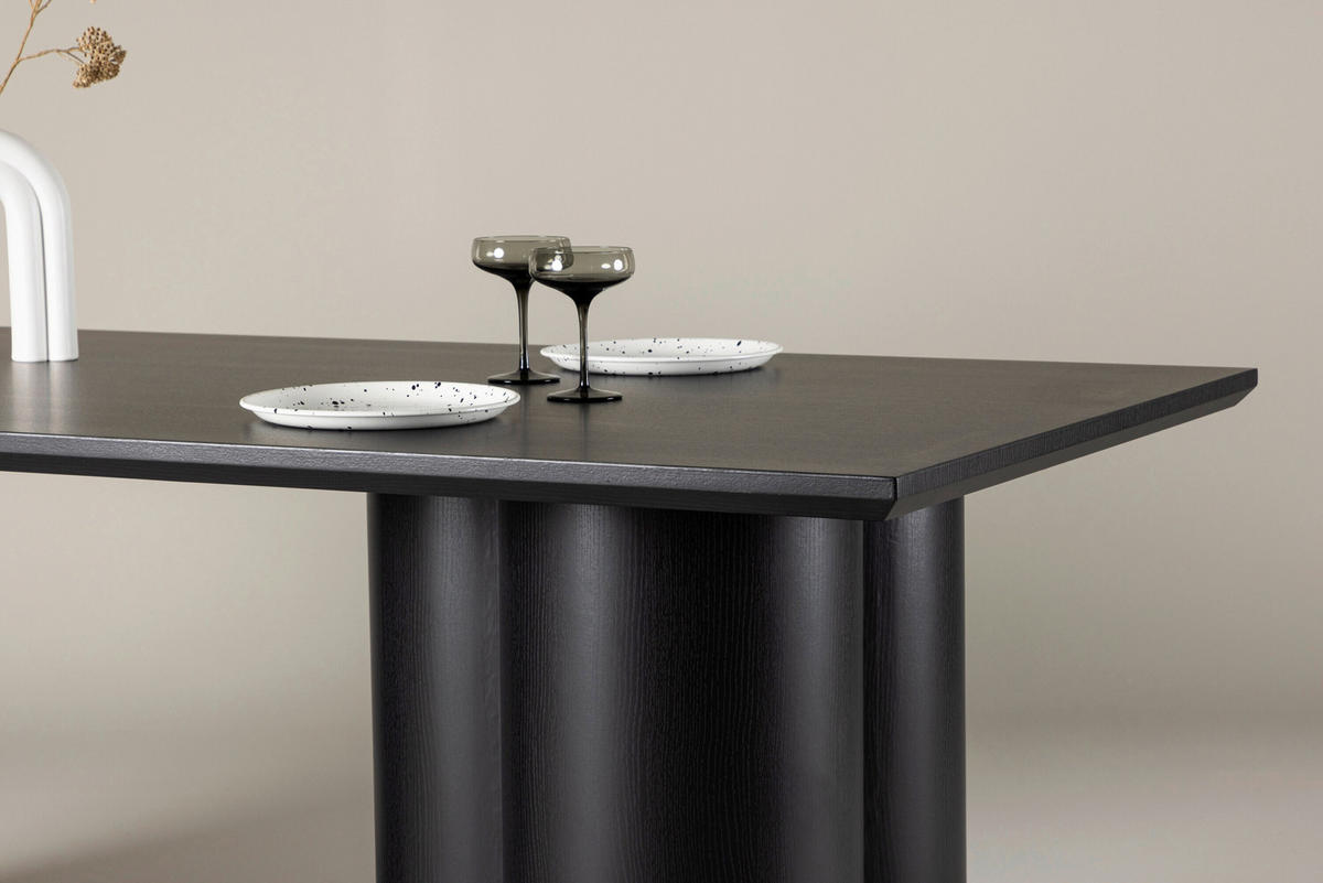 ESSTISCH 210/100/75 cm Echtholz  Holz rechteckig Schwarz  - Schwarz, MODERN, Holz (210/100/75cm) - Livetastic