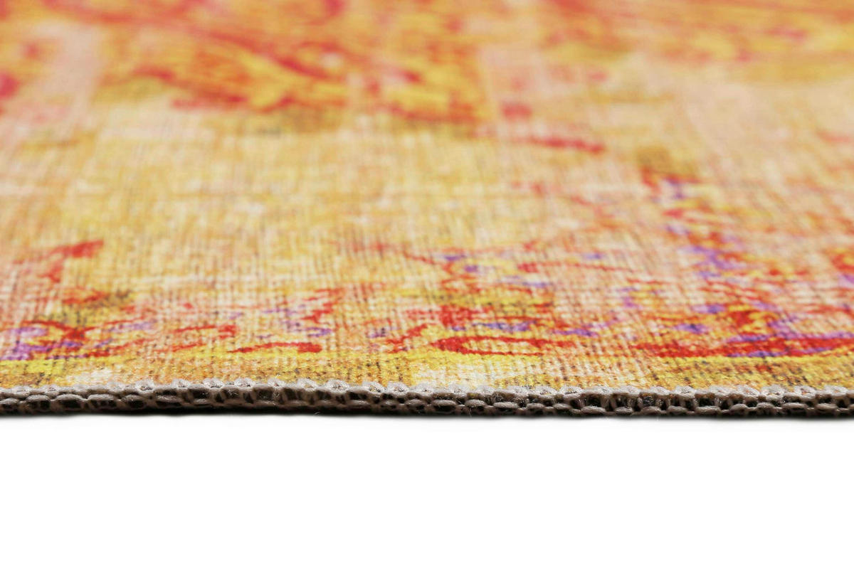 FLACHWEBETEPPICH  Wohnzimmer 140/200 cm Rooftop Orange, Rot, Hellgelb rechteckig  - Rot/Hellgelb, Basics, Textil (140/200cm) - WECON HOME