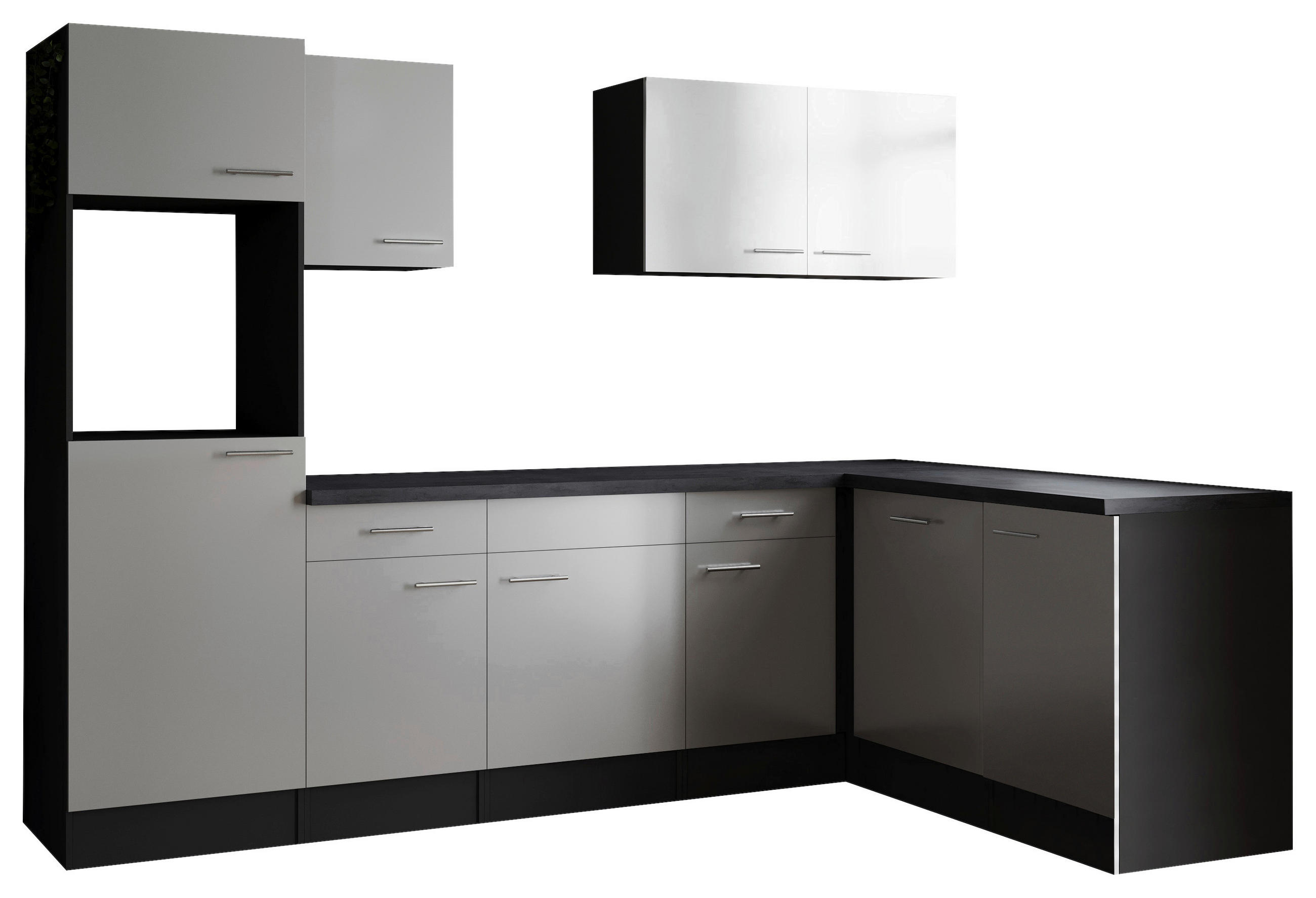 HÖRNKÖK 280/172 cm i grå, vit - vit/silver, Design, metall/trämaterial (280/172cm) - Respekta