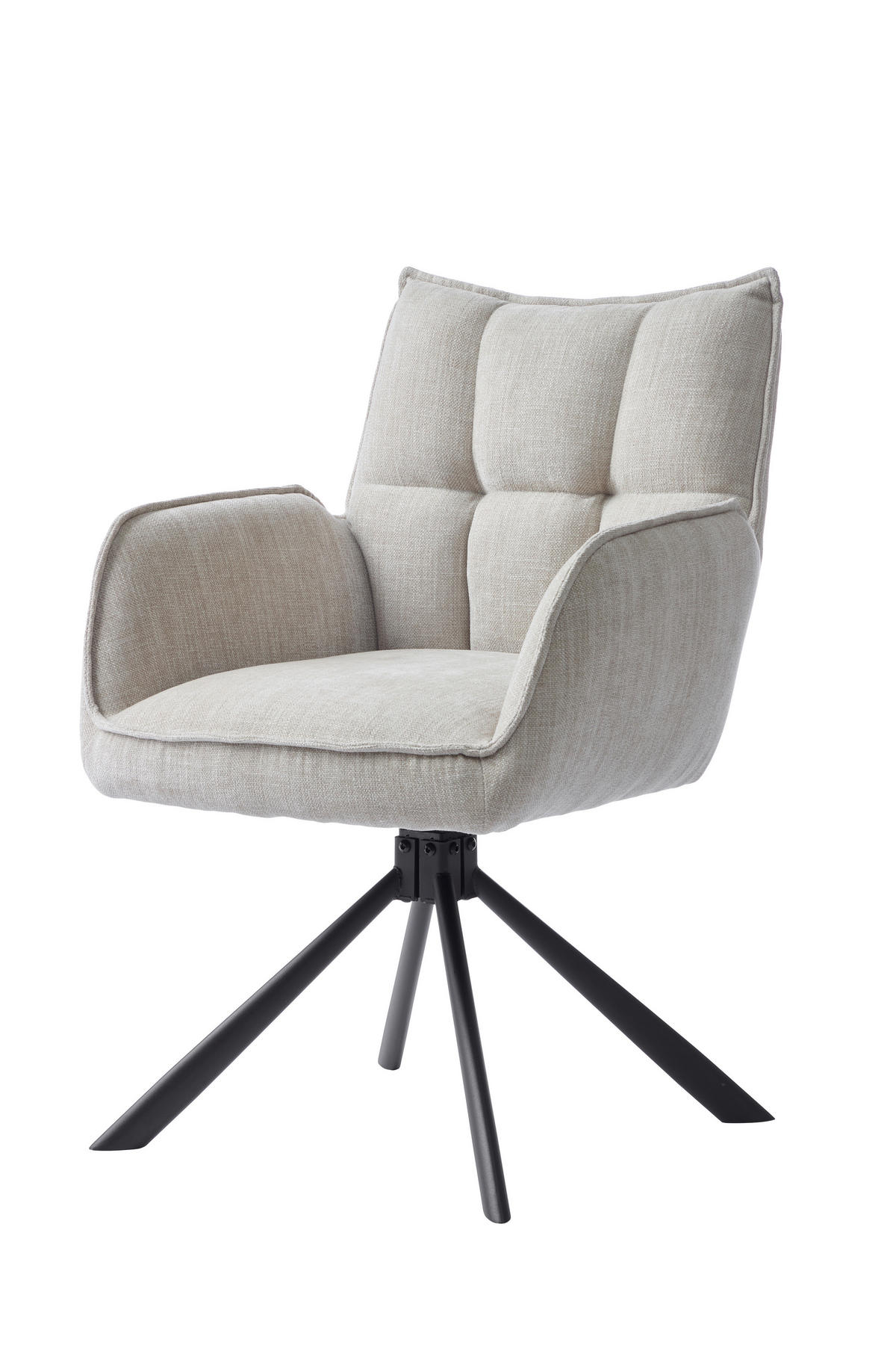 ARMLEHNSTUHL-SET 2 Stück  in Chenille  - Beige/Creme, MODERN, Textil/Metall (59/86/65cm) - Livetastic