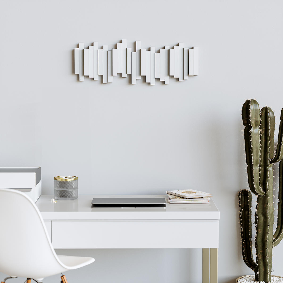 GARDEROBENLEISTE  in Weiß  - Weiß, Design, Kunststoff (49/18/3cm) - Umbra