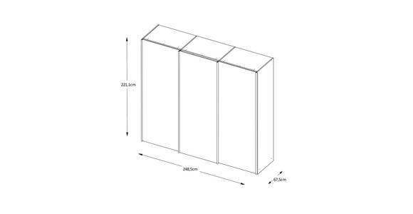 SCHWEBETÜRENSCHRANK  in Sandfarben  - Sandfarben/Alufarben, Design, Holzwerkstoff/Metall (249/222/68cm) - Moderano