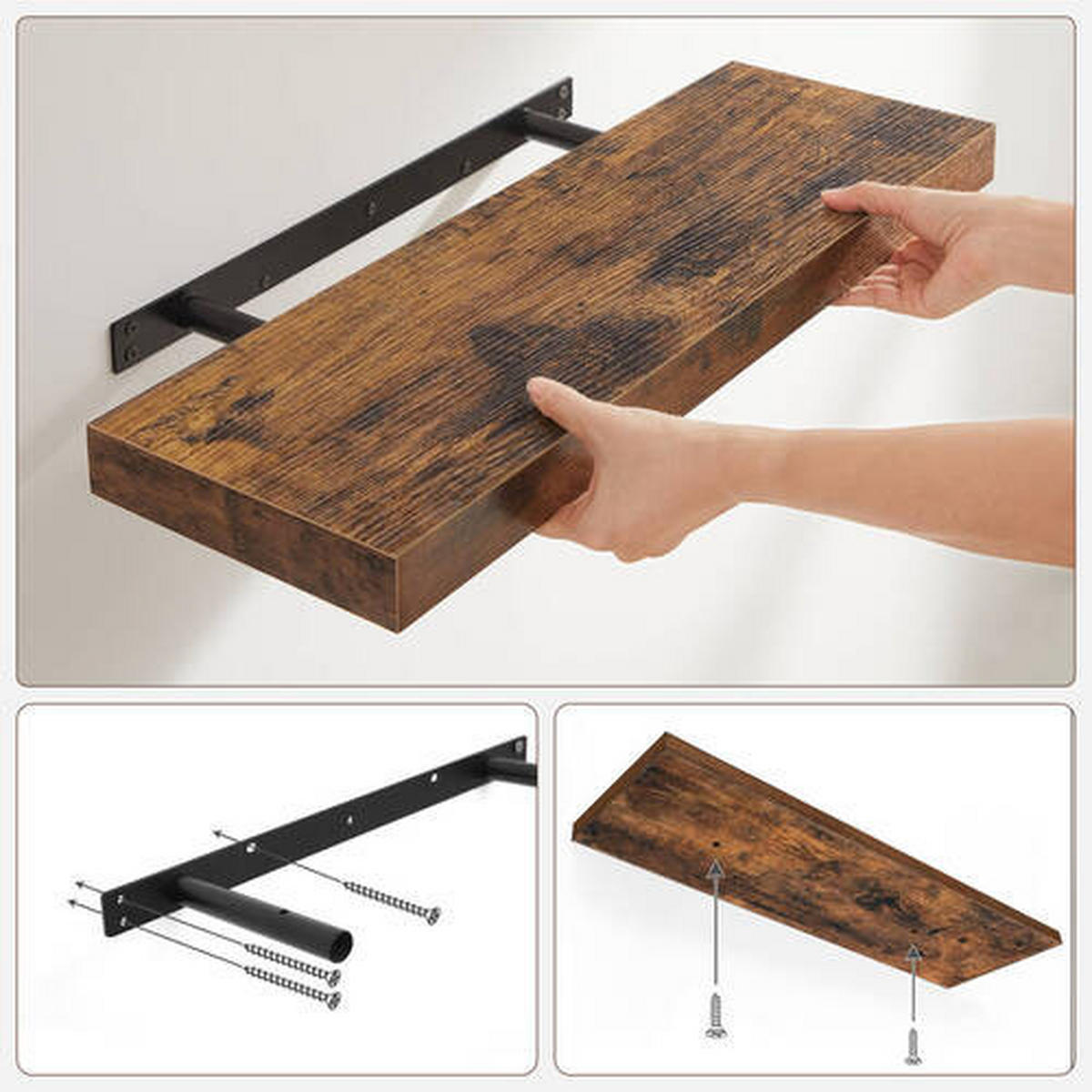 WANDREGAL Braun, Schwarz  - Schwarz/Braun, Basics, Holzwerkstoff (60/3,8/20cm) - Boxxx