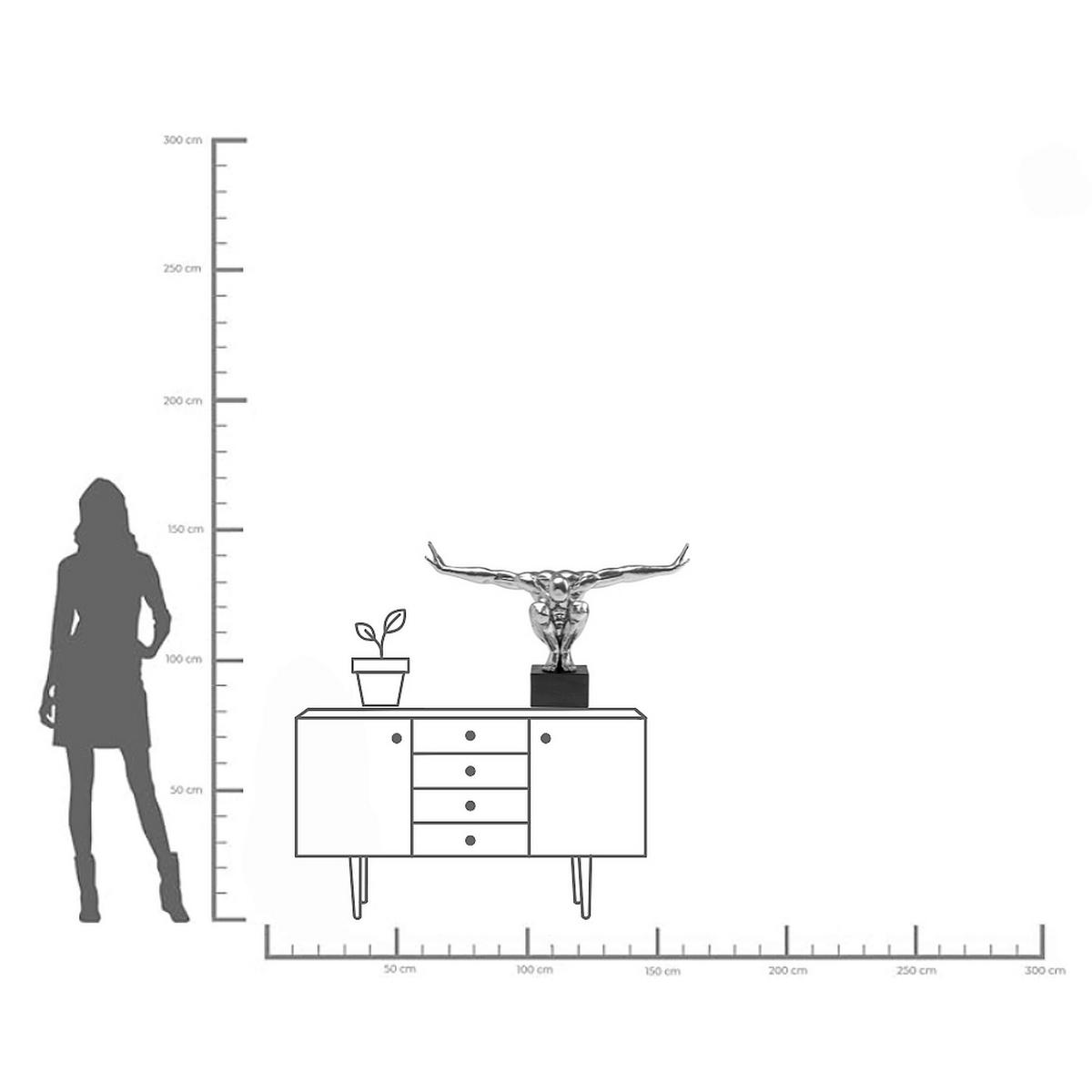 SKULPTUR - Silberfarben/Schwarz, Design, Kunststoff (100/64/31cm) - Kare-Design