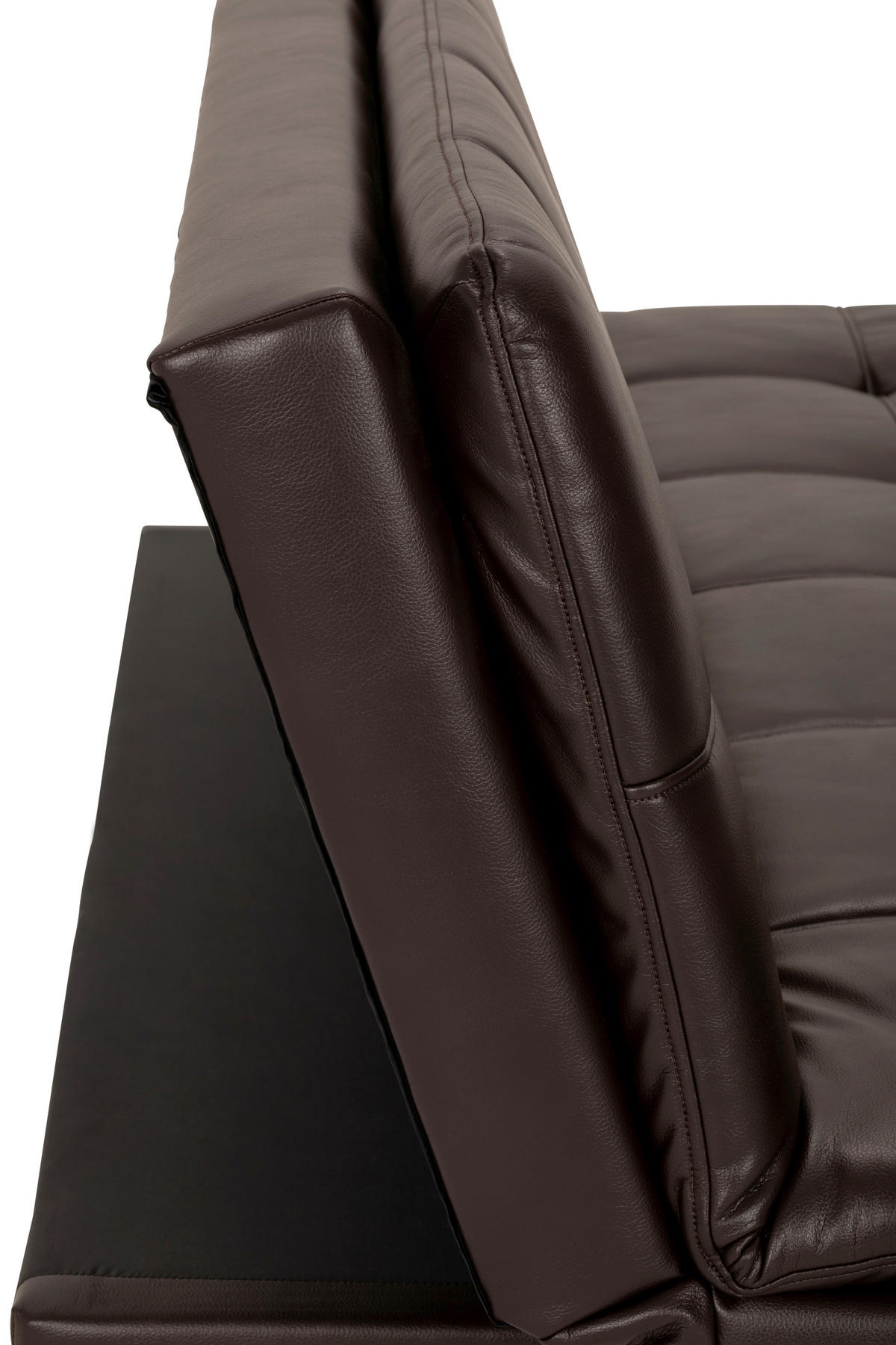 SCHLAFSOFA Lederlook Braun  - Silberfarben/Braun, Basics, Textil/Metall (182/84/92cm) - MID.YOU