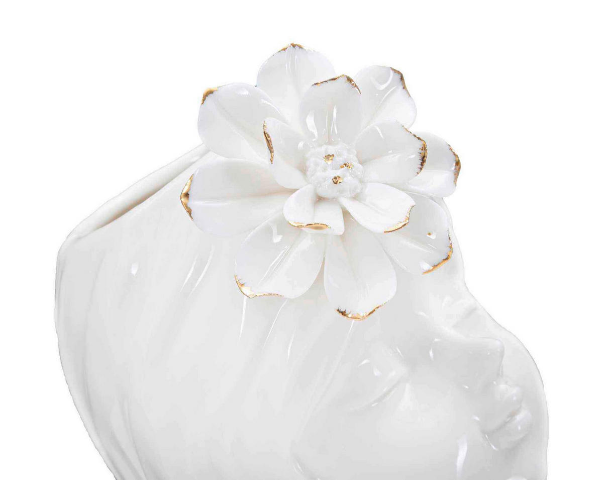 Vase Young Lady  - Goldfarben/Weiß, Basics, Keramik (10.5/24.7/10cm)