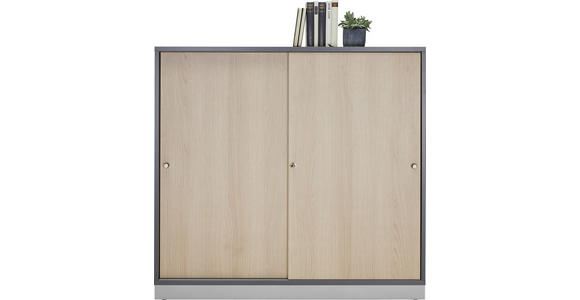 AKTENSCHRANK 120/110/40 cm  - Eichefarben/Graphitfarben, KONVENTIONELL, Holzwerkstoff (120/110/40cm) - Venda