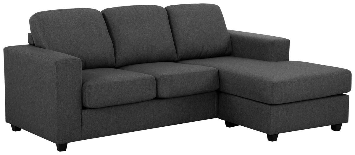 ECKSOFA Eckteil  Grau Leinenoptik  - Schwarz/Grau, KONVENTIONELL, Kunststoff/Textil (208/85/148cm) - MID.YOU