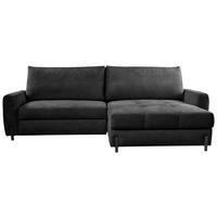 ECKSOFA in Struktur Anthrazit  - Anthrazit/Schwarz, Design, Textil/Metall (265/162cm) - MID.YOU