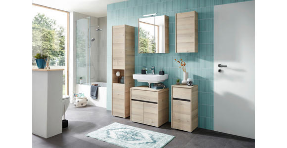 WASCHBECKENUNTERSCHRANK 60/64,4/35 cm - Silberfarben/Pinienfarben, KONVENTIONELL, Holzwerkstoff/Kunststoff (60/64,4/35cm) - Xora