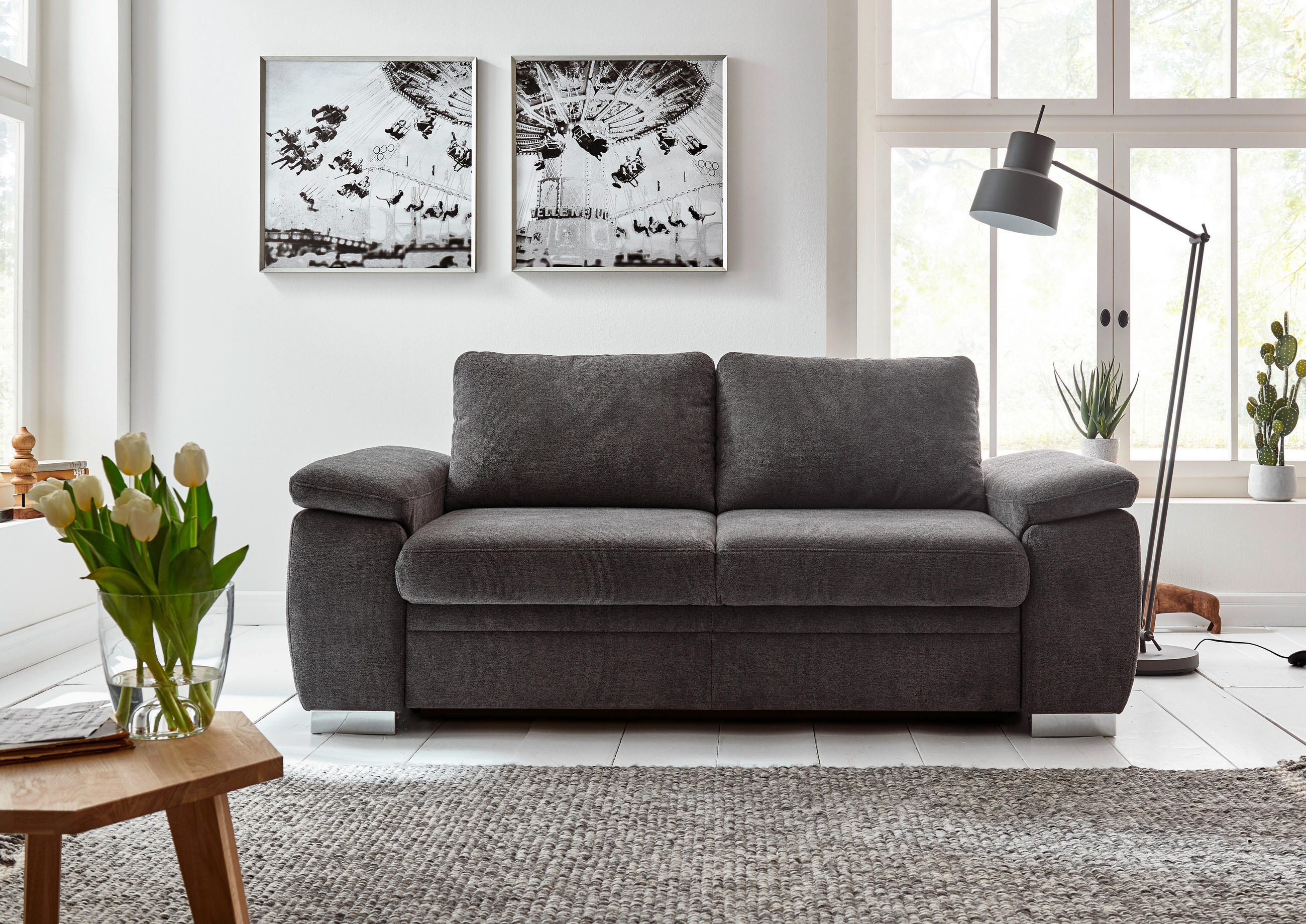 SCHLAFSOFA Blau  - Blau, KONVENTIONELL, Holz/Textil (196/90/100cm) - Beldomo Style