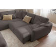 ECKSOFA  in Chenille Dunkelbraun  224/307 cm  - Dunkelbraun/Schwarz, KONVENTIONELL, Kunststoff/Textil (224/307cm) - Hom`in