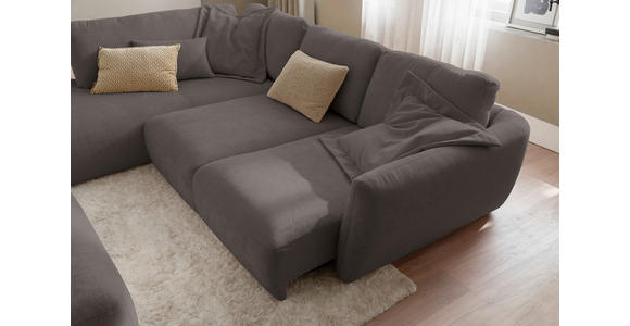 ECKSOFA  in Chenille Dunkelbraun  224/307 cm  - Dunkelbraun/Schwarz, KONVENTIONELL, Kunststoff/Textil (224/307cm) - Hom`in