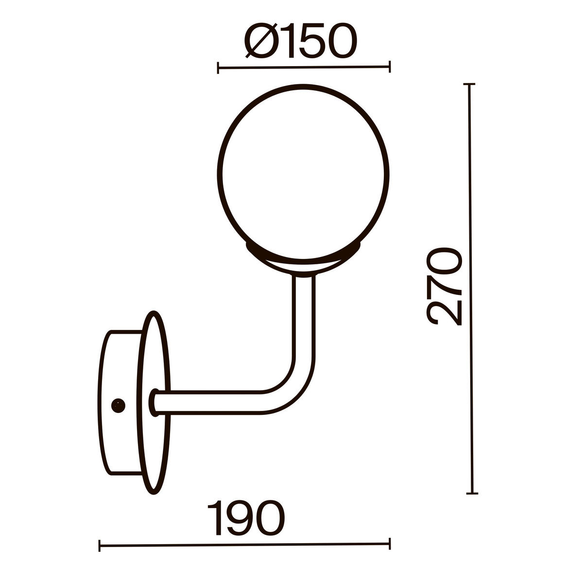 WANDLEUCHTE 15/27/19 cm   - Messingfarben/Weiß, Trend, Glas/Metall (15/27/19cm) - MAYTONI