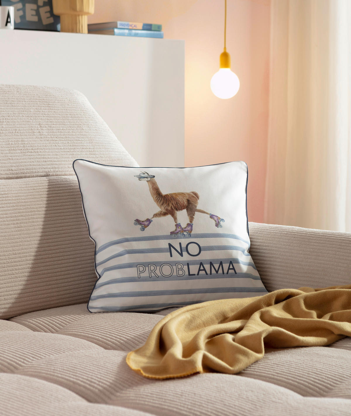KISSENBEZUG Home 50/50 cm  - Naturfarben, Design, Textil (50/50cm) - Estella