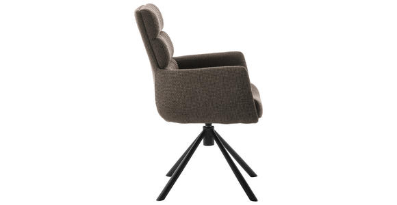 ARMLEHNSTUHL  in Stahl Webstoff  - Schwarz/Cappuccino, Design, Textil/Metall (61/90/64cm) - Dieter Knoll