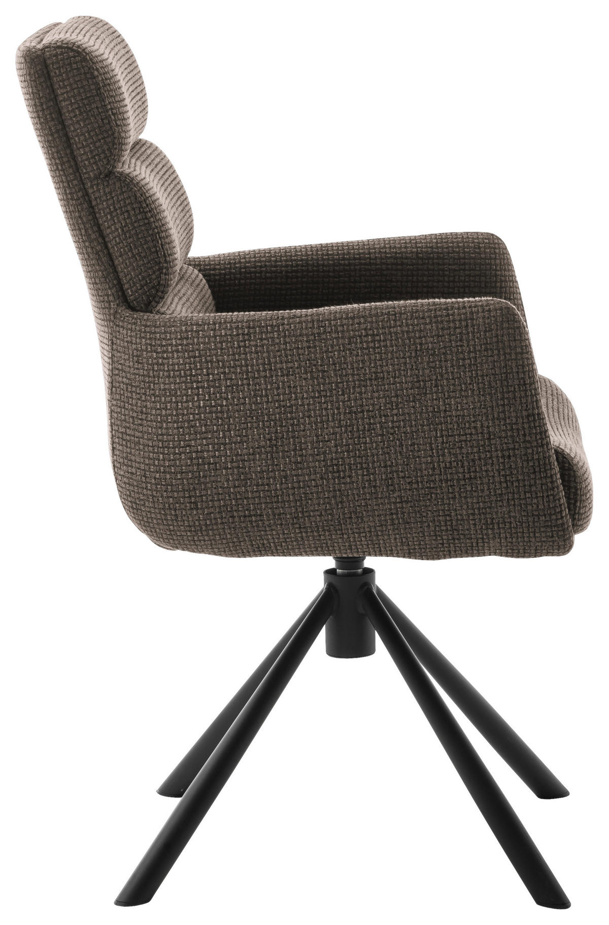 ARMLEHNSTUHL  in Stahl Webstoff  - Schwarz/Cappuccino, Design, Textil/Metall (61/90/64cm) - Dieter Knoll