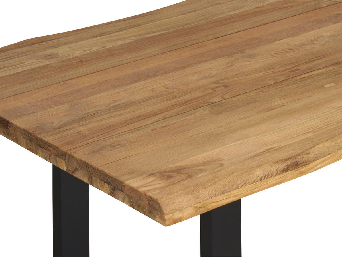 GARTENTISCH 220/100/76 cm Holz, Metall rechteckig  - Anthrazit/Teakfarben, Design, Holz/Metall (220/100/76cm) - Amatio