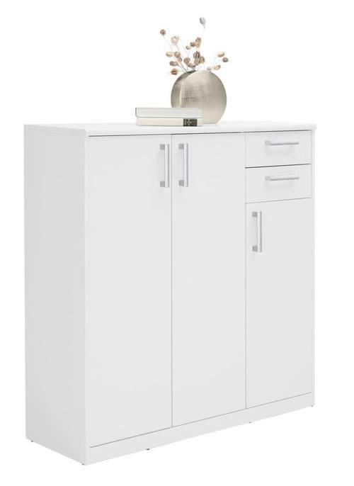 KOMMODE  in 106/110/36 cm  - Silberfarben/Schwarz, Basics, Holzwerkstoff/Kunststoff (106/110/36cm) - Xora