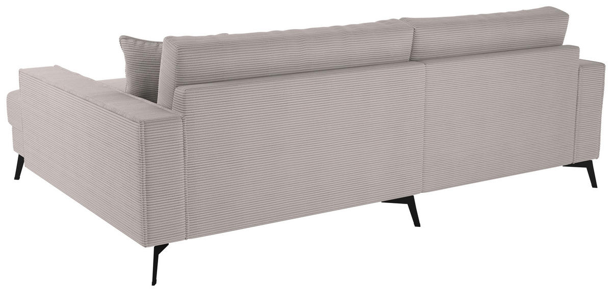 ECKSOFA TED Hellbraun Cord Zierkissen  - Hellbraun/Schwarz, Trend, Textil/Metall (228/174cm) - P & B